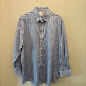 Charles Tyrwhitt Blue and White Casual Button Down Shirt